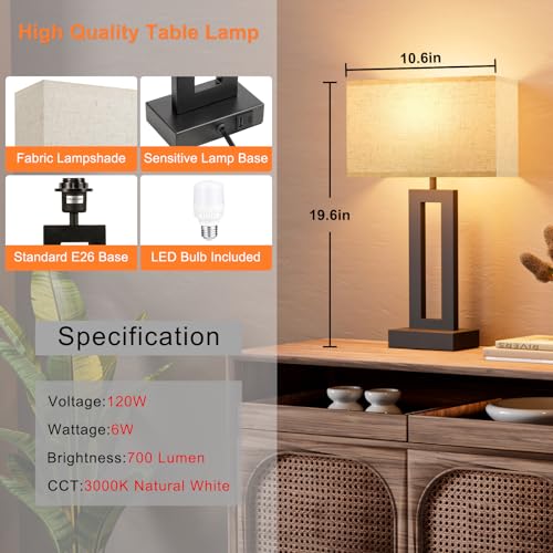 Nightstand Table Lamps for Bedrooms Set of 2 (2 Count)