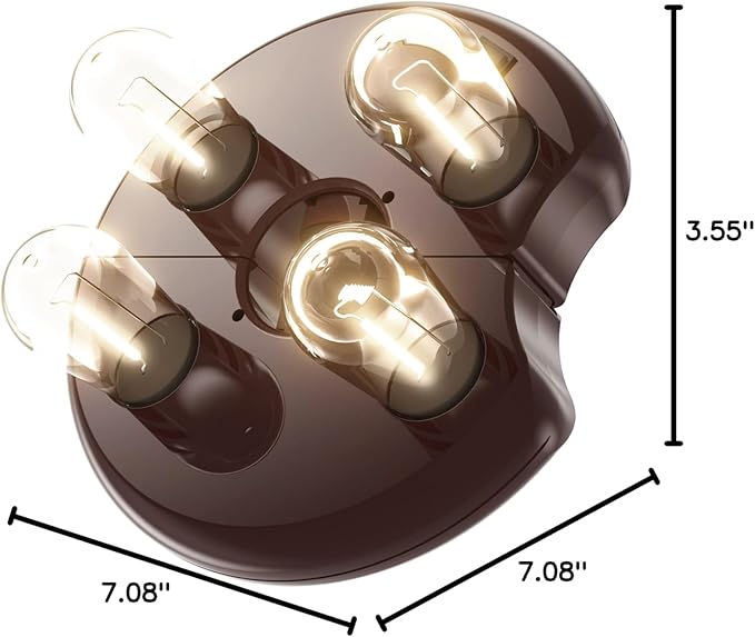 Patio Umbrella Light with LED Edison Bulbs, Battery Operation Cordless-Outdoor Umbrella Pole Lights with 2 Lighting Modes for Garden,Patio, Backyard, Camping or BBQ - Brown(1 Pack)