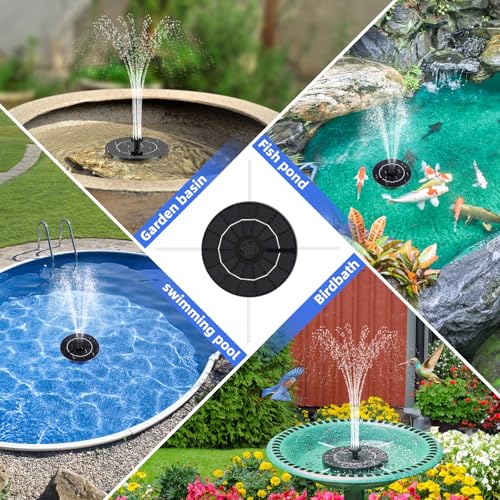 3.5W Solar Bird Bath Fountain Pump with 6 Nozzles & Fixed Pipes