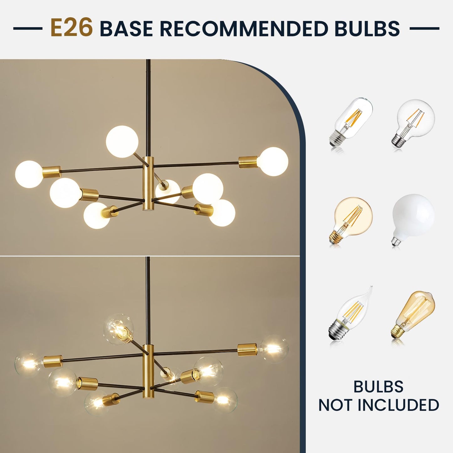 Modern Sputnik Chandeliers Black and Gold Mid Century Chandelier 8