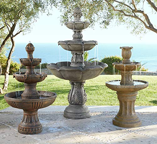 Ravenna 43" Large Italian Garden Tiered Outdoor Fountain