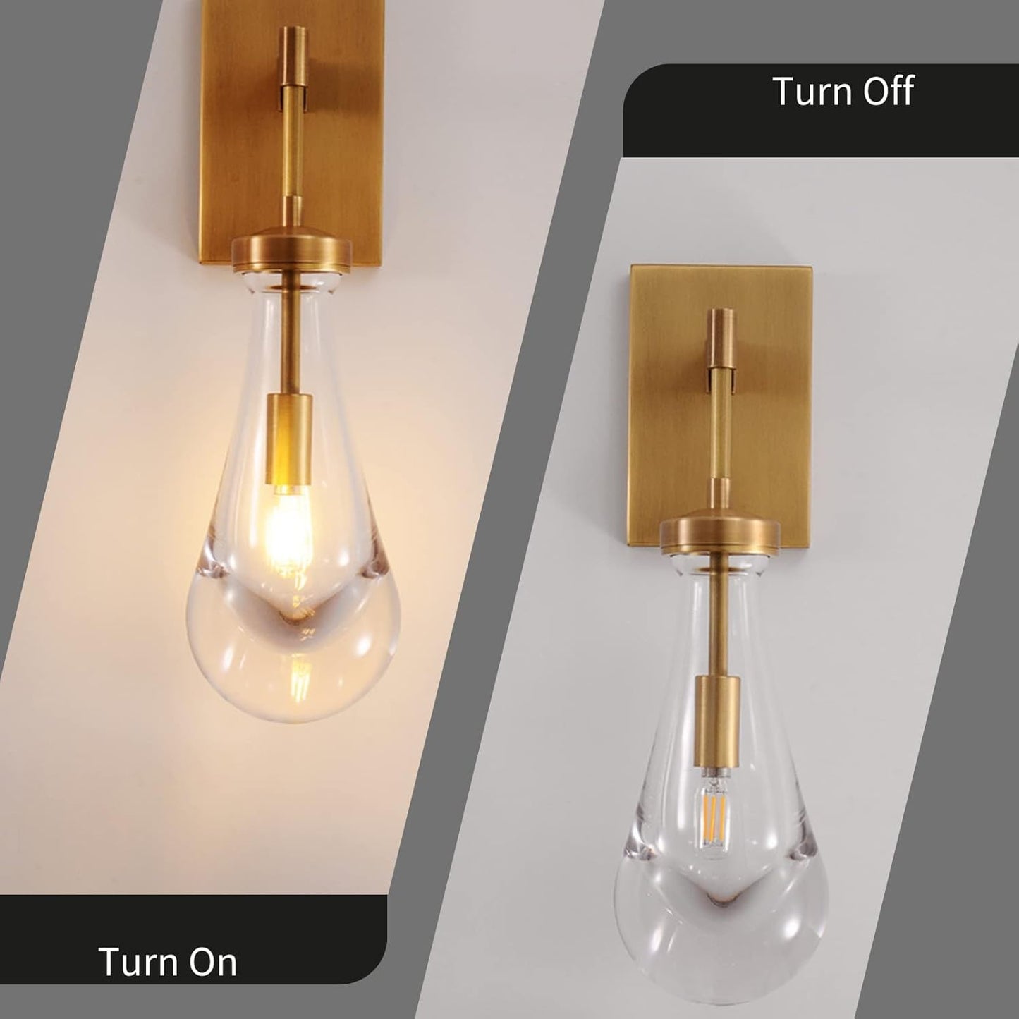 Raindrop Brass Wall Sconces Set of 2 (2 Count)