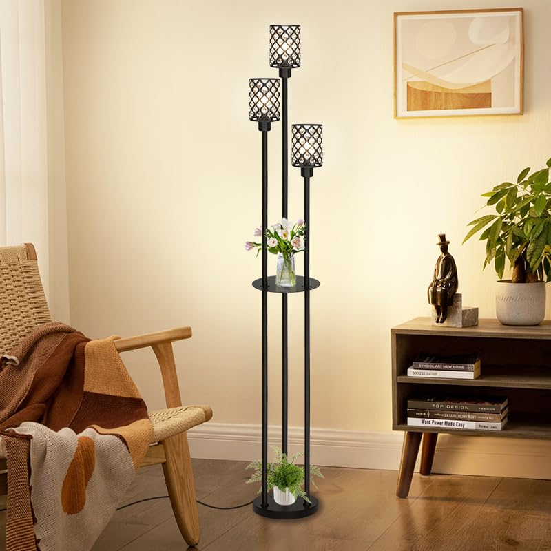 Gold Floor Lamps for Living Room (Black)