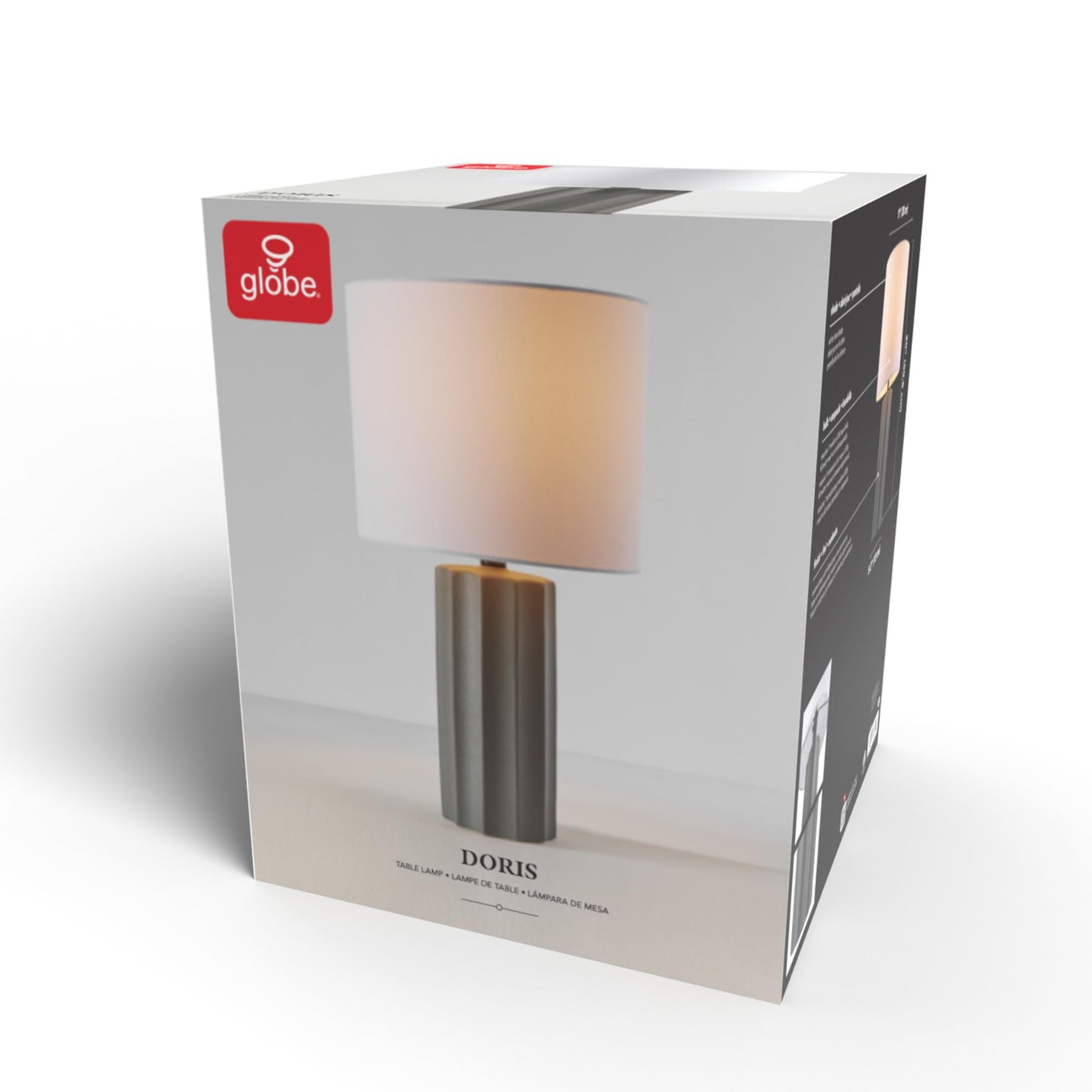 61000061 20" Ribbed Ceramic Table Lamp
