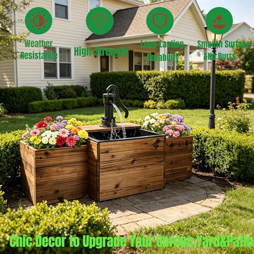 NestNature Wooden Outdoor Water Fountain
