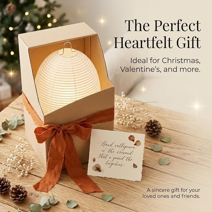 Rice Paper Lantern Lamp, 3-Tier Snowman Shape Wabi Sabi Decor Lamp, Soft Ambient Light Fixture with Metal Stand for Home Bedroom Living Room Apartment Decor (Teardrop Shape)