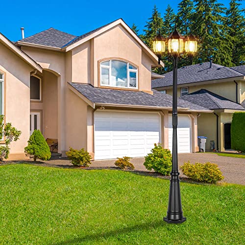 Dusk to Dawn Outdoor Lamp Post Light with GFCI Outlet