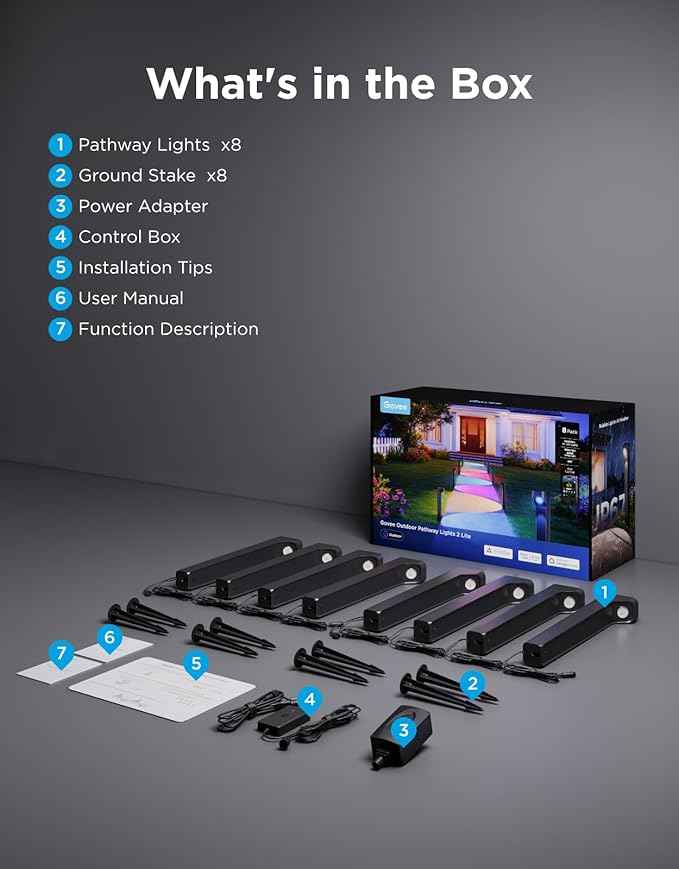 Govee Outdoor Pathway Lights 2 Lite 8 pack, IP67 Waterproof, 16 Million Colors, 60+ Scene Modes Patio Lights for Path,Landscape Lighting, Outdoor Decor, Compatible with Alexa, Google Assistant, Matter