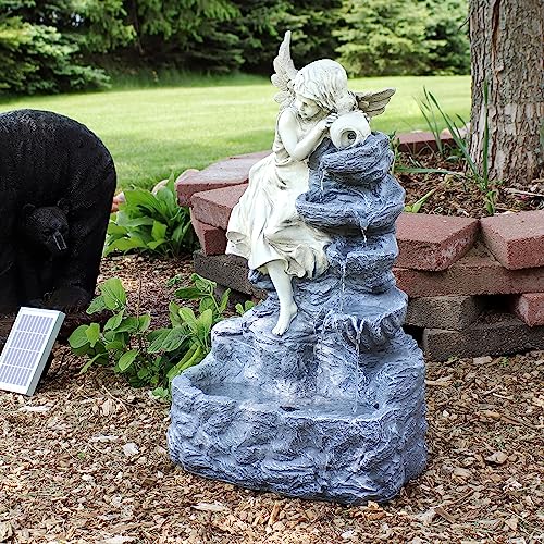 Sunnydaze 29" Angel Falls Solar Water Fountain with LED Lights
