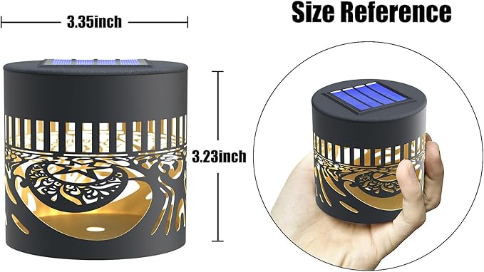 4 Pack Solar Fence Lights Metal Solar Powered Outdoor Wall Deck Step Lights Tree Theme Waterproof Fence Light for Garden Post Patio Backyard Yard Decor (Tree, 4 Pack)