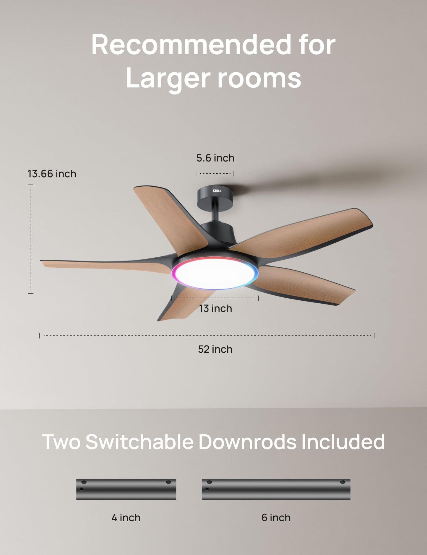 Smart RGBIC Ceiling Fans with Lights