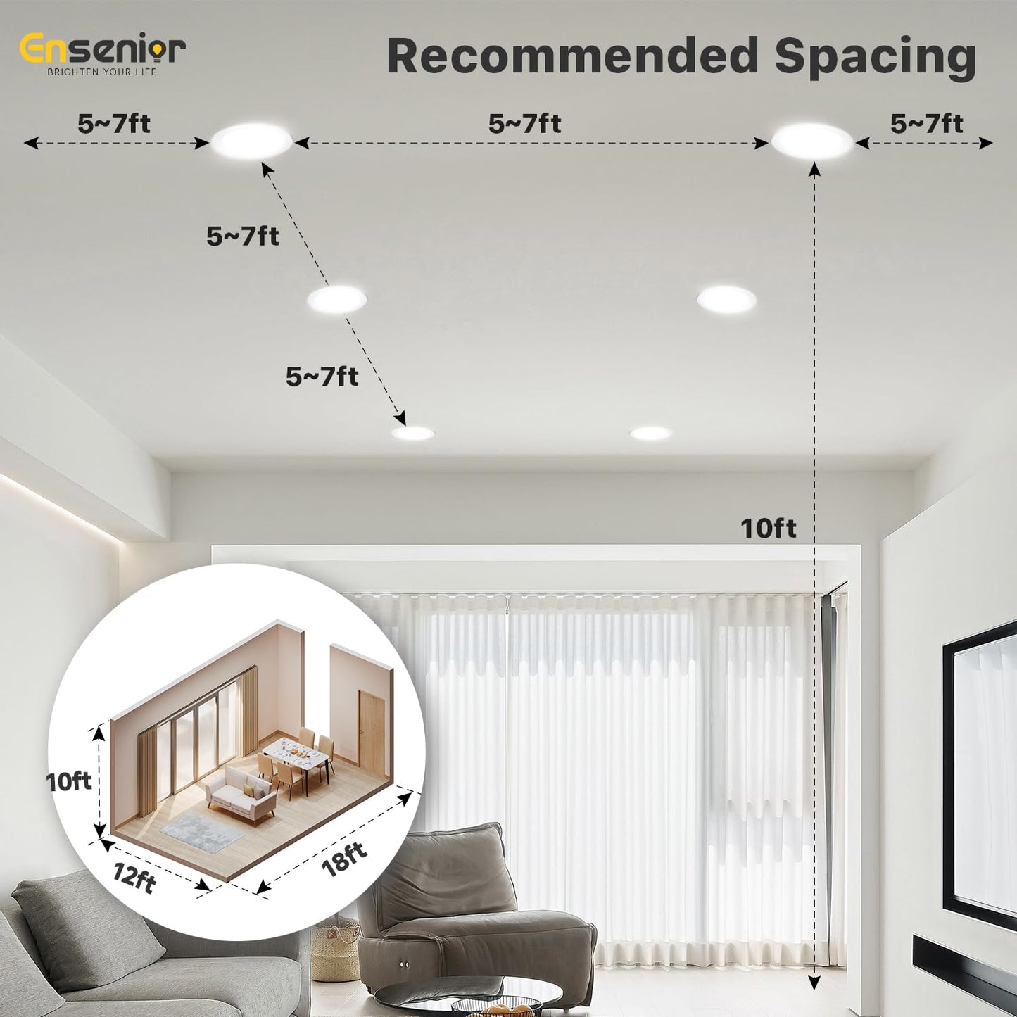 12 Pack 6 Inch LED Recessed Ceiling Light (12 Count)