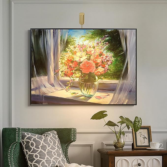 Zoomable Picture Light Spotlight,Plug in LED Picture Lights for Wall 3000K Warm Photo Frame Light with Remote Control Art Lighting for Paintings Gold Mini Accent Spotlights for Gallery