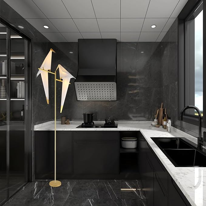 68 Inch Bird Floor Lamp, Gold Bird Lamp Swing Floor Light Fixtures, Modern LED Standing Floor Lamp for Bedroom Living Room