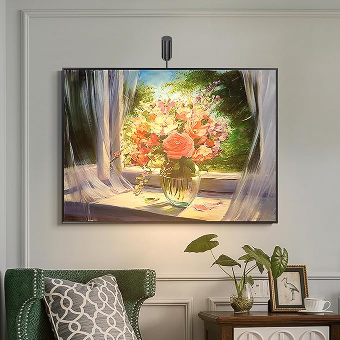 Zoomable Picture Light Spotlight,Plug in LED Picture Lights for Wall 3000K Warm Photo Frame Light with Remote Control Art Lighting for Paintings Black Mini Accent Spotlights for Gallery