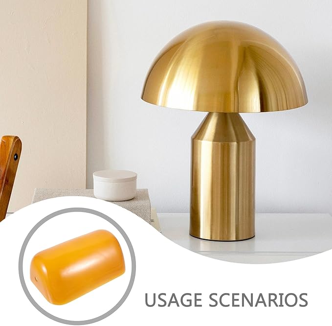 TIDTALEO Vintage Glass Bankers Lampshade for Table Lamps Handcrafted Protector for Home Office Hotel Warm Light Household Replacement Cover Orange Hue