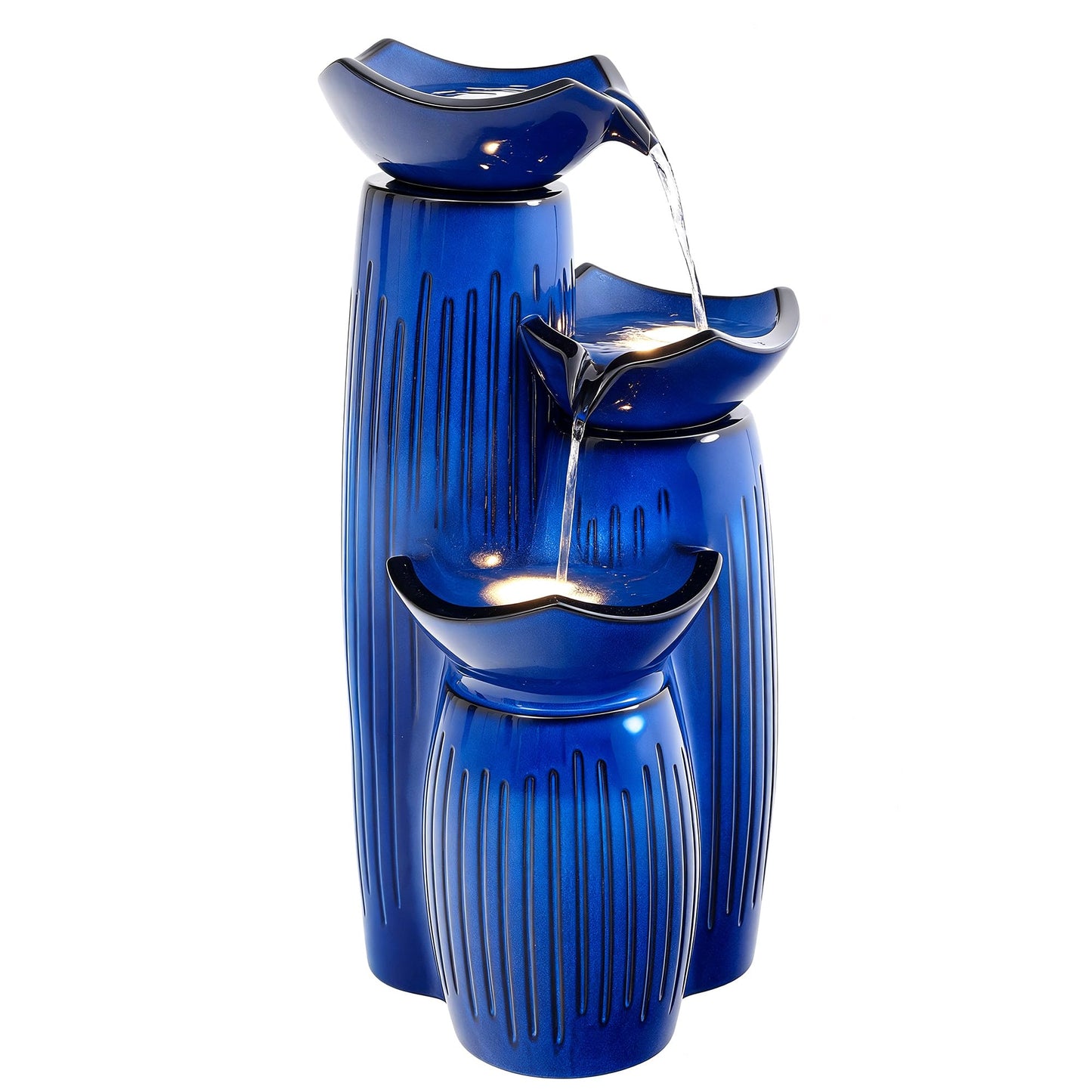 Autodaya 30" H Modern Ceramic Outdoor Water Fountain