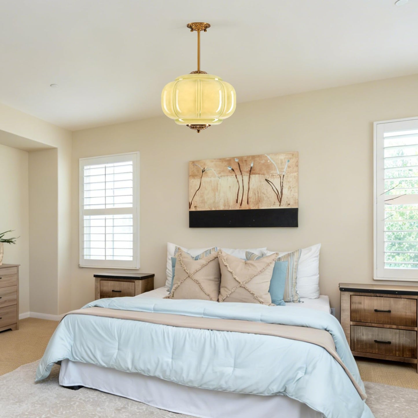 Semi Flush Mount Ceiling Light (Green 15")