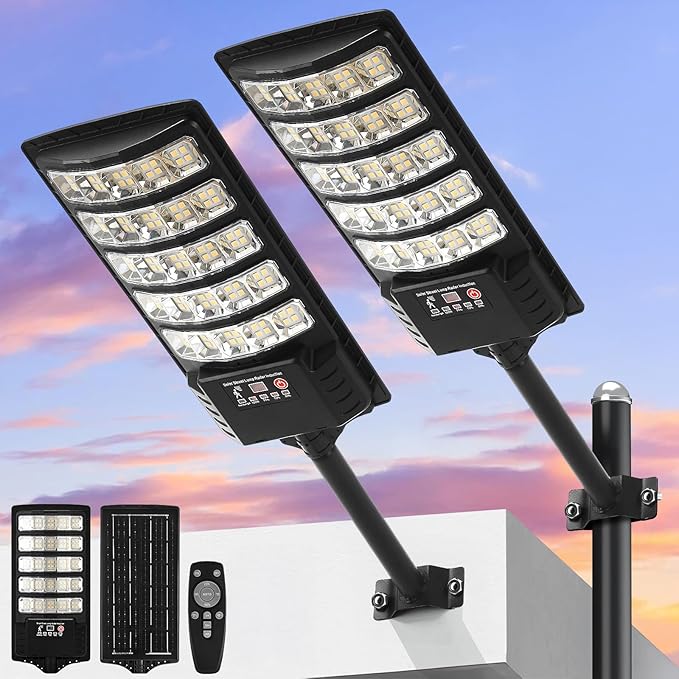 Solar Security Lighting, Super Bright Motion Sensor Flood Light, Waterproof with 3 Modes for Outdoor, Garden, Yard, Pathway (4 Pack)