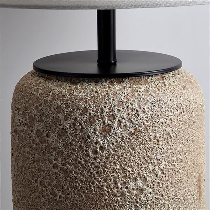 Floor Lamp Japanese Simple LED Floor Lamp Linen Shade Wabi-sabi Style Ceramic Standing Light for Home Hotel Villa Coffee Shop Decoration