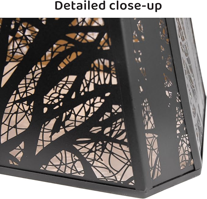 Metal Forests Lamp Shade,vintage Crafted rectangle lamp shade,decorative lamp shades,replacement buffet lamp shade,6.5" x 12"x 10" Inch lampshades for table lamp and floor lamps (Antique Black&Gold)