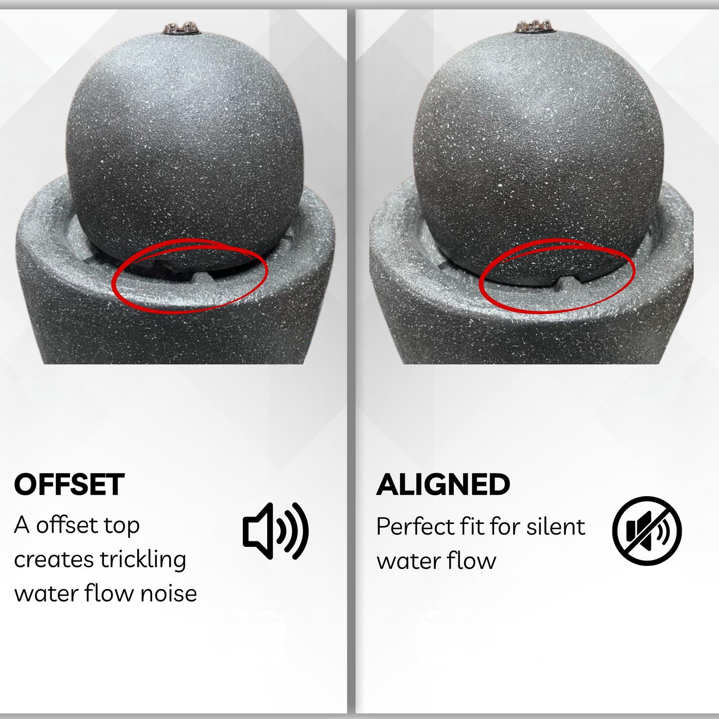 26" Modern Sphere Water Fountain with LED Light