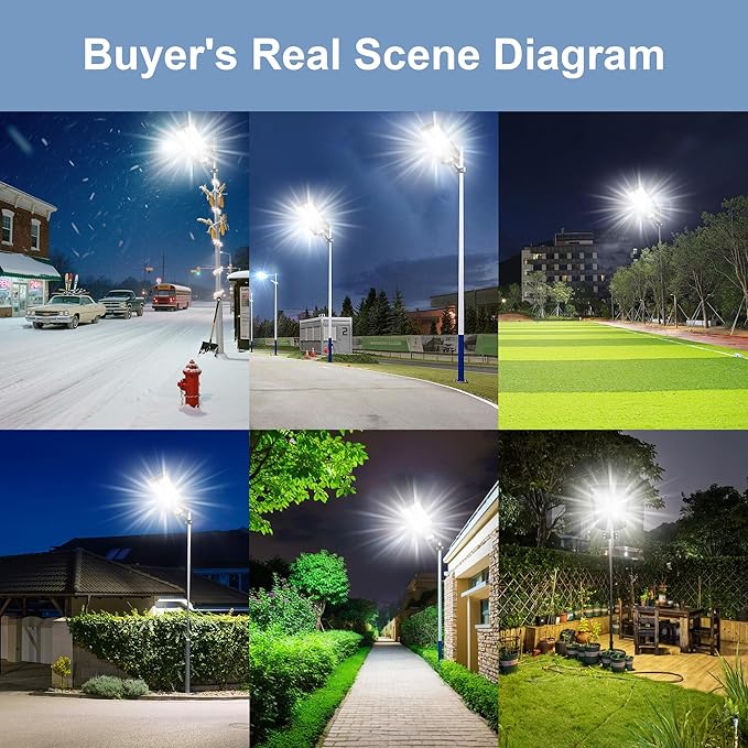 New 6500W Solar Street Lights Outdoor Waterproof - Commercial Outdoor Solar Light, 200pcs High Brightness LEDs, Solar Parking Lot Lights Dusk to Dawn for Yard Garden with Motion Sensor - 2 Pack