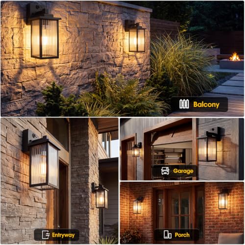 13" Motion Sensor Wall Light (Black / 13"-1 Pack)