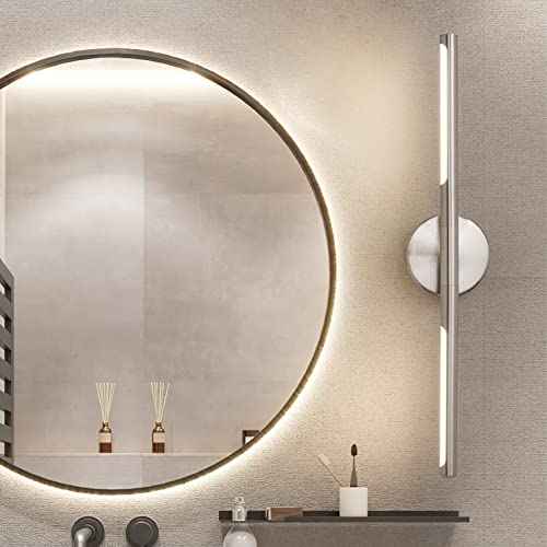 Brushed Nickel Bathroom Light Fixtures Over Mirror 24 Inch (Nickel / 24 Inch)