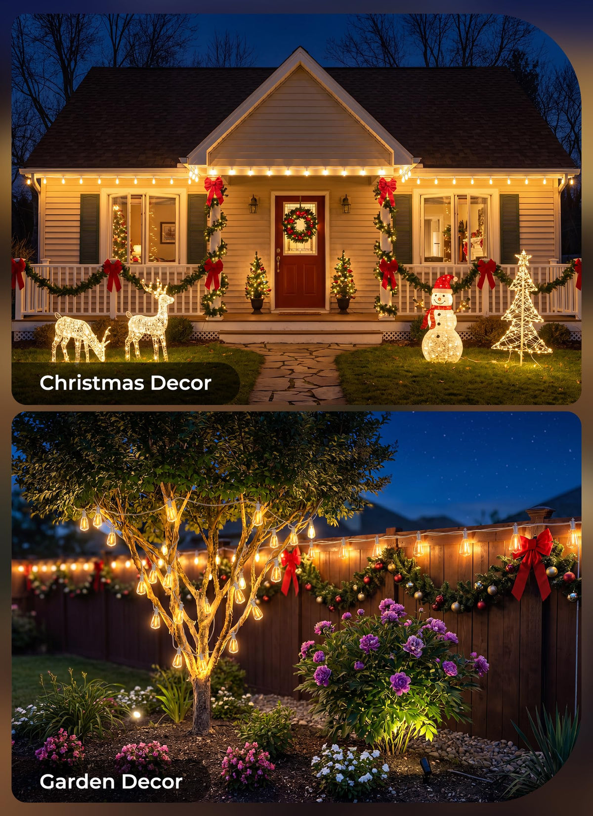 100FT Solar String Lights Outdoor (100FT(White line))