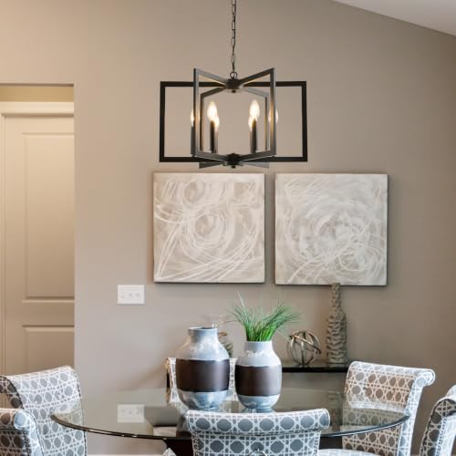 Black Farmhouse Chandelier (Black)
