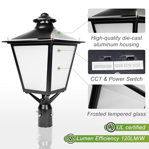 LED Lantern Post Top Pole Light (80/100/120W Selectable)