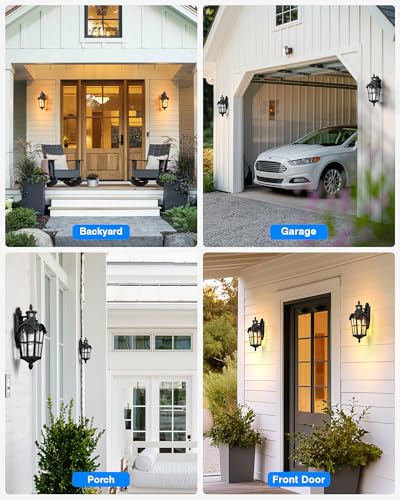 2 Pack Motion Sensor Outdoor Lights (Black / 2-pack)