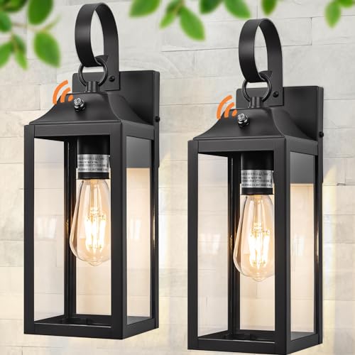 Dusk to Dawn Outdoor Wall Lights 15Inch Black 2 Pack (15 Inch Dusk to Dawn / Black)