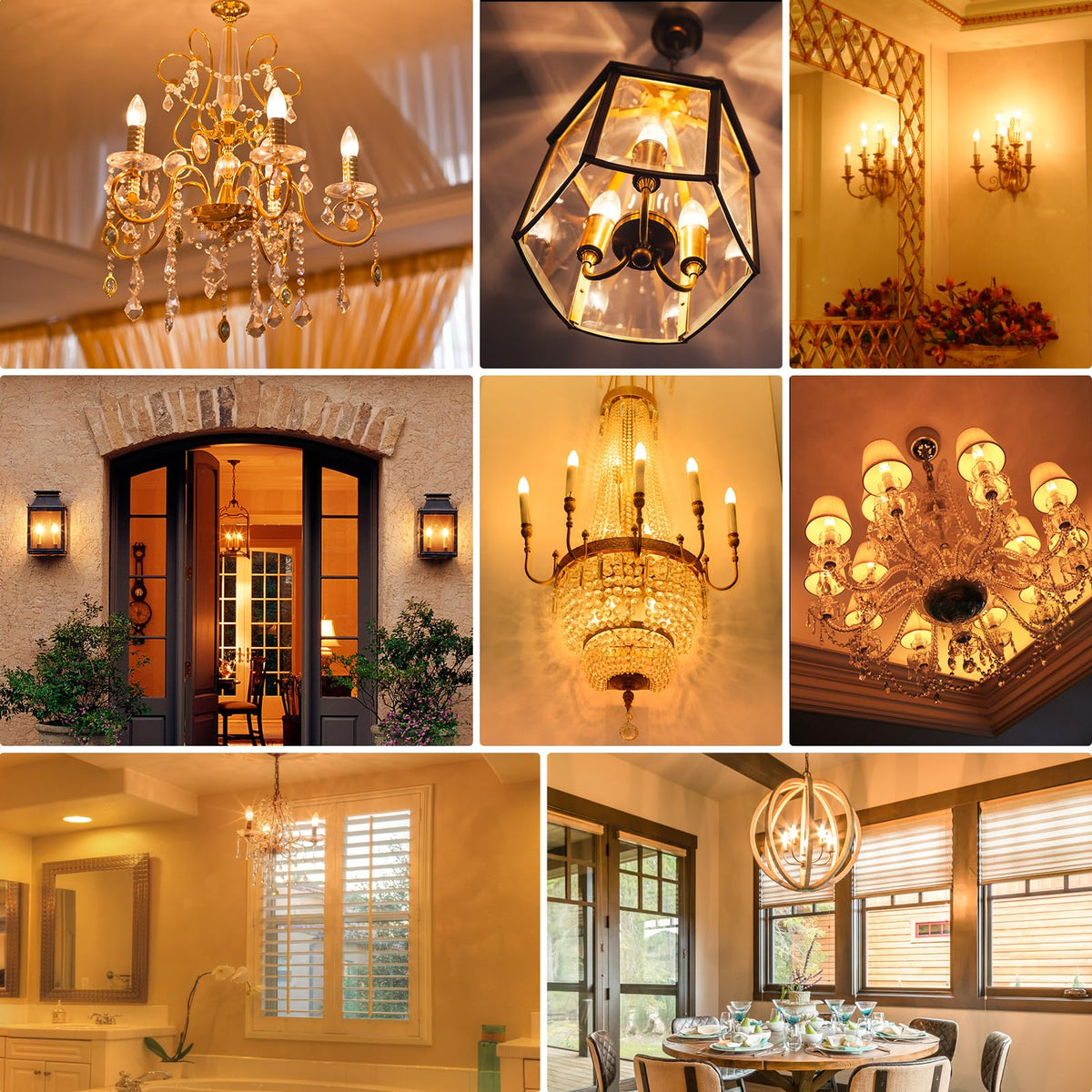 24 Pack Dimmable E12 Candelabra Bulbs 40Watt Equivalent (Amber Warm White / 24 Count (Pack of 1))