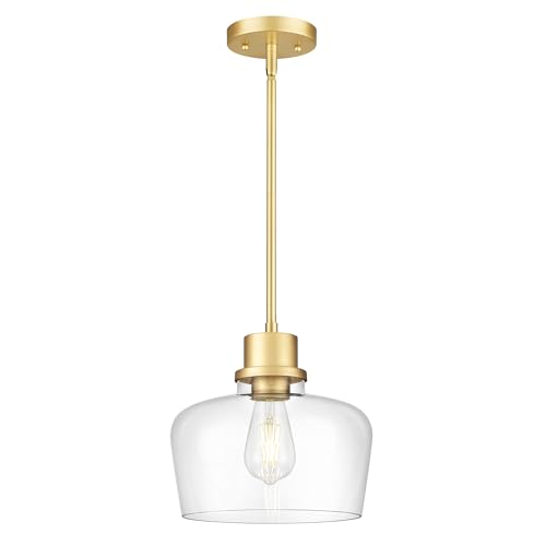 Modern Gold Pendant Lights Kitchen Island (Gold & Clear Glass / 10 Inch)