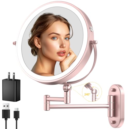9" Wall Mounted Lighted Makeup Mirror