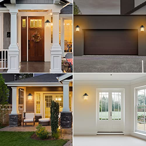 2 Pack Outdoor Indoor Exterior Light Fixture (Black / 2 Pack(No Dusk to Dawn))