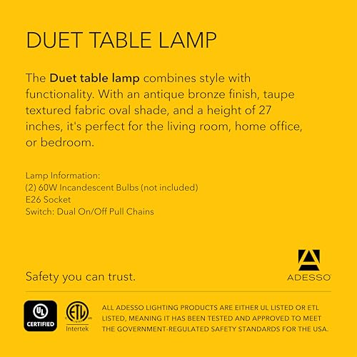 Duet Table Lamp with Dual Pull Chains (Antique Bronze / Table Lamp)