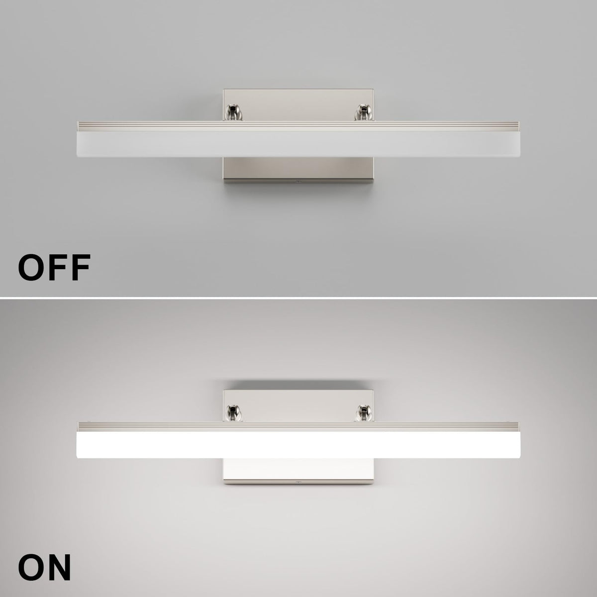 Brushed Nickel Vanity Light Adjustable 20 inch Modern LED Bathroom Light Fixtures Over Mirror Rotatable Vanity Lighting 5500K (Brushed Nickel / 19.7 in)