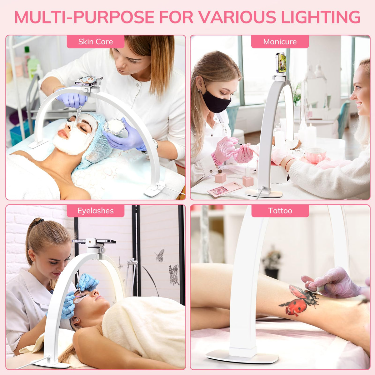 Large Half Moon Light for Nail Desk (Crystal White)