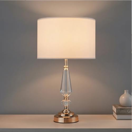 Crystal Table Lamp (Crystal pillar+White)