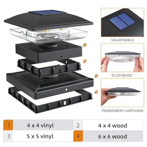 Solar Post Cap Lights (Black)