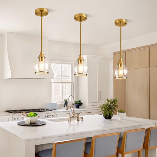 1 Piece Gold Island Light for Kitchen (Gold / 1-Light Pole Style)