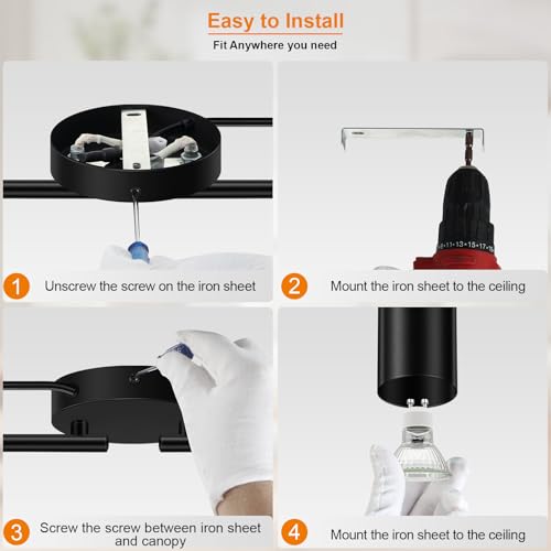 Plug in Track Lighting LED (8-Light Track Light(Black))