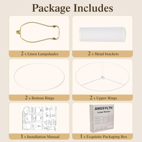 Drum Lamp Shades Set of 2 (White)