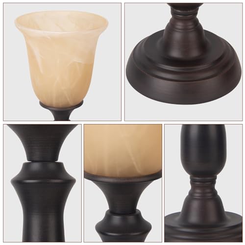 Farmhouse Table Lamp for Living Room (Dark Brown)