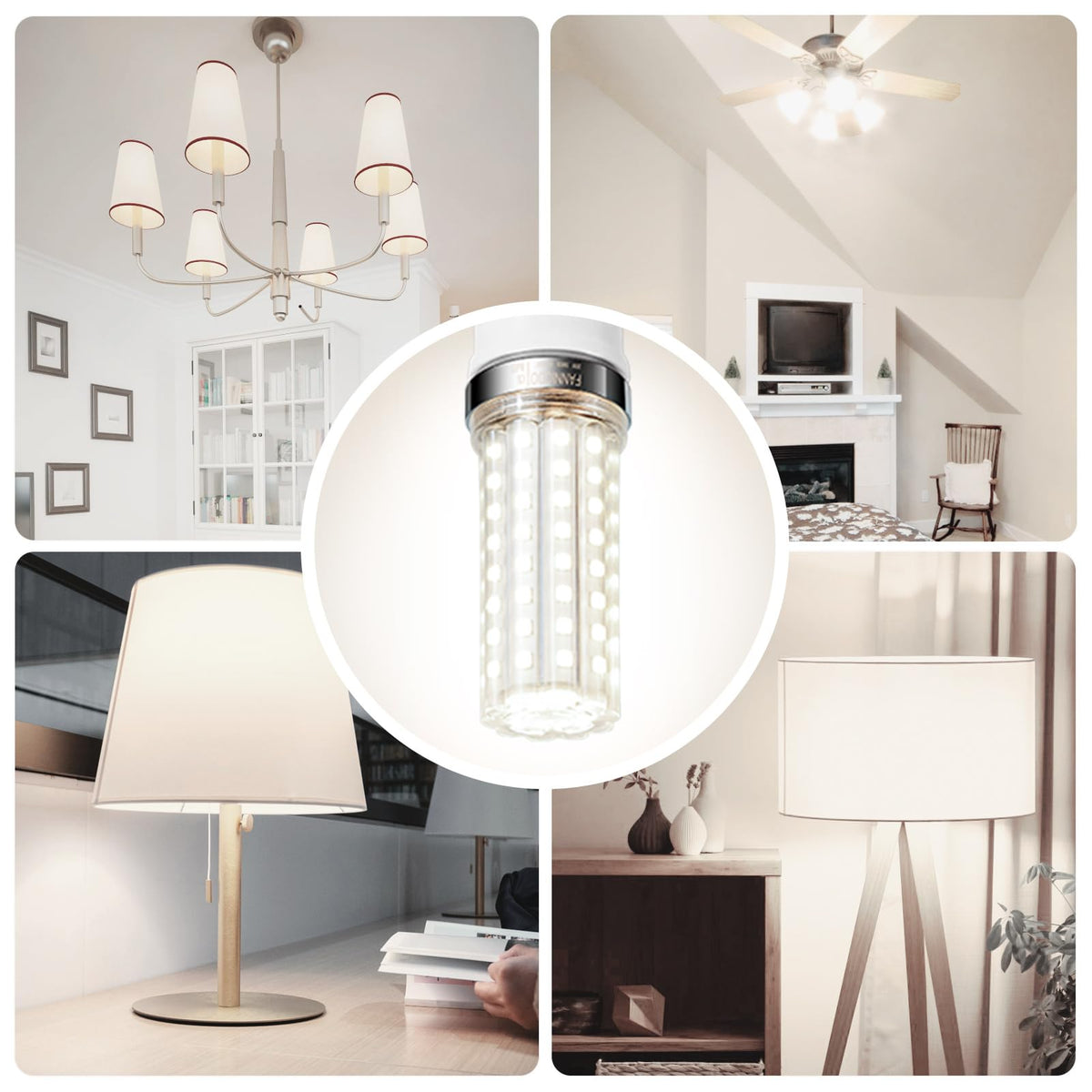 LED Corn Light Bulb 150W Equivalent 2500 Lumen 4000K Neutral White 20W E26