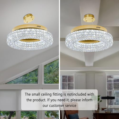 24" Crystal Chandeliers (Gold / Dia 24inch)