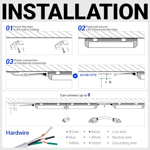 T8 LED Shop Lights (6500k / 3ft-6 Packs)